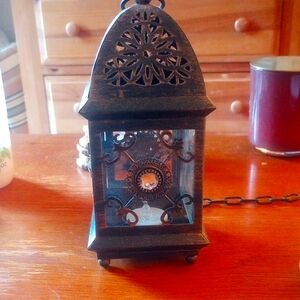 Vintage Bronze Lantern Candle Holder